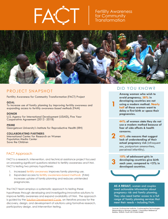 Screenshot for "Fact Sheet: FACT Project" resource.