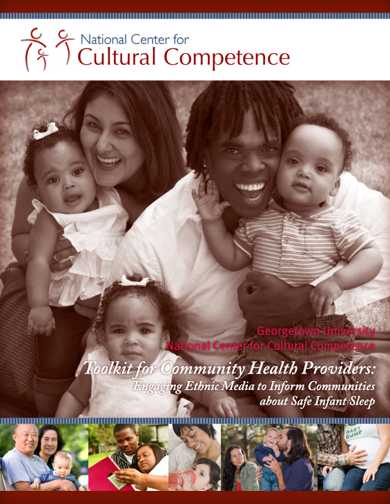 Screenshot for "Toolkit for Community Health Providers: Engaging Ethnic Media to Inform Communities about Safe Infant Sleep" resource.