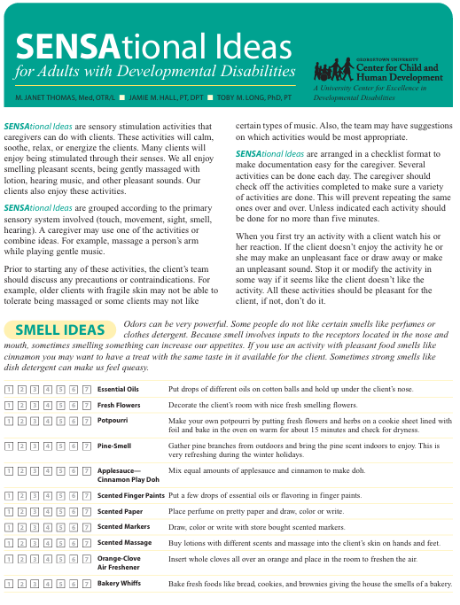 Screenshot of "SENSAtional Ideas" resource.