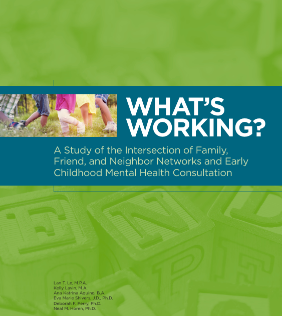 Screenshot of "What's Working? A Study of the Intersection of Family, Friend, and Neighbor Networks and Early Childhood Mental Health Consultation" resource.